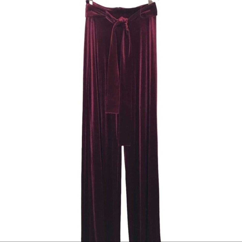 Misa Los Angeles Aliya Velvet Pant Wide Leg High Rise Vacation Holiday Date XS - Picture 2 of 12